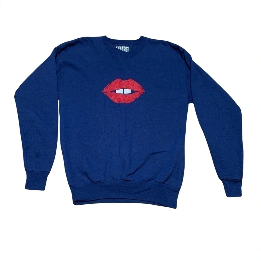 Blue long sleeve Toothy Lips Sweatshirt